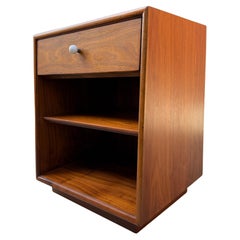 Kipp Stewart for Drexel Walnut Night Stand or Record storage Cabinet