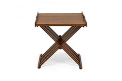 Kipp Stewart for Drexel Wooden X-Base Tray Top End / Side Table