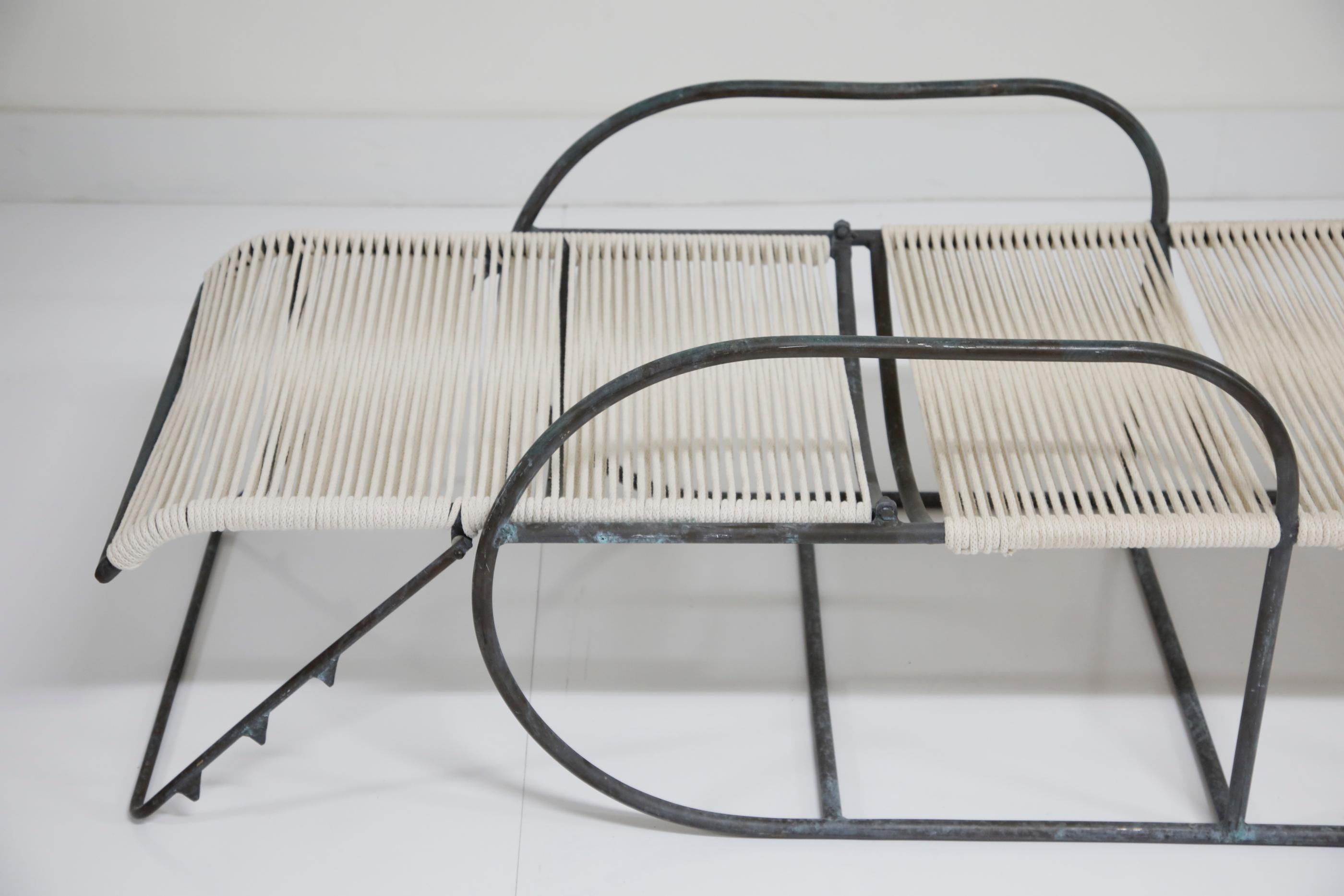 Kipp Stewart for Terra of California Bronze Adjustable Outdoor Chaise, 1960s 3