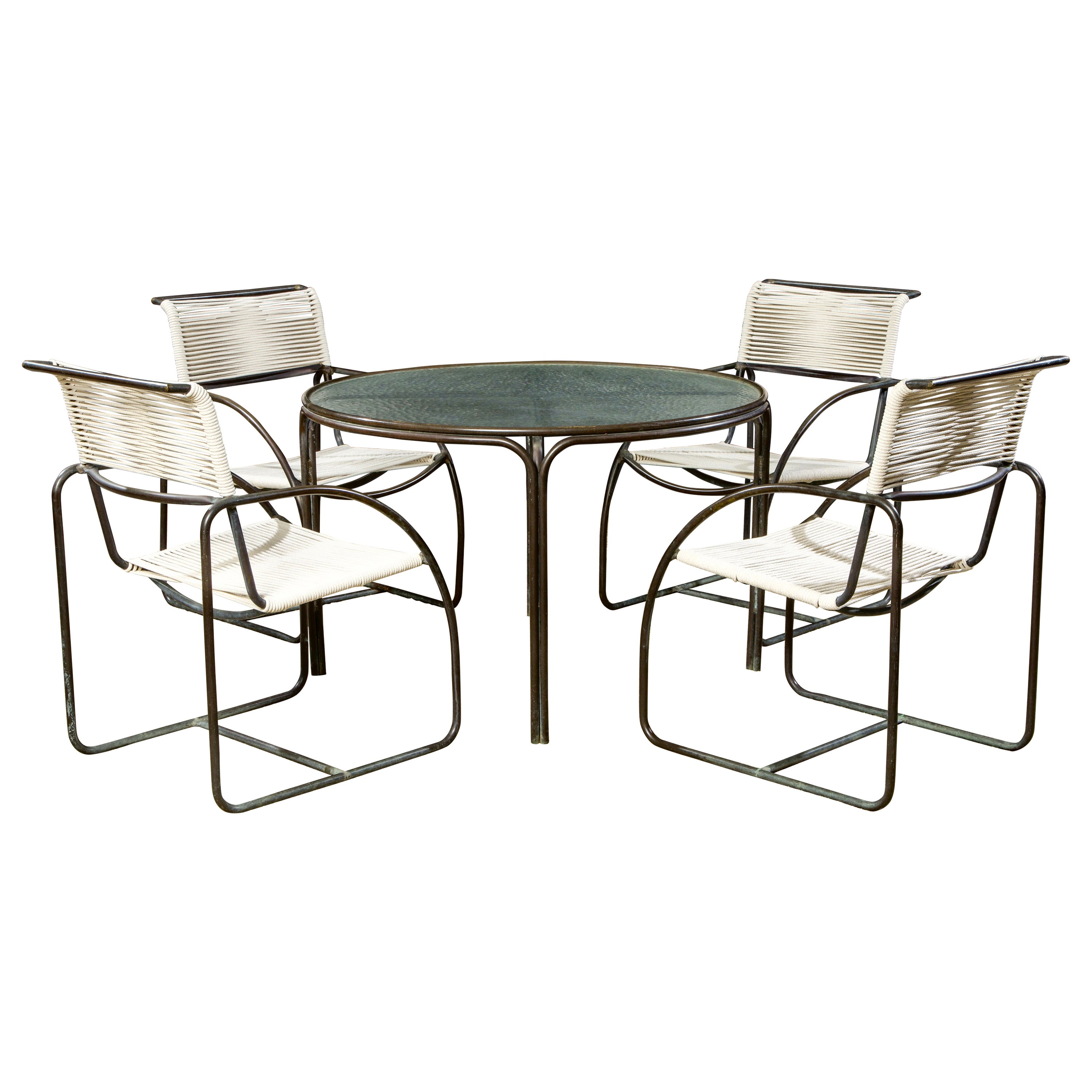 Kipp Stewart for Terra of California Bronze Dining Set, c 1970