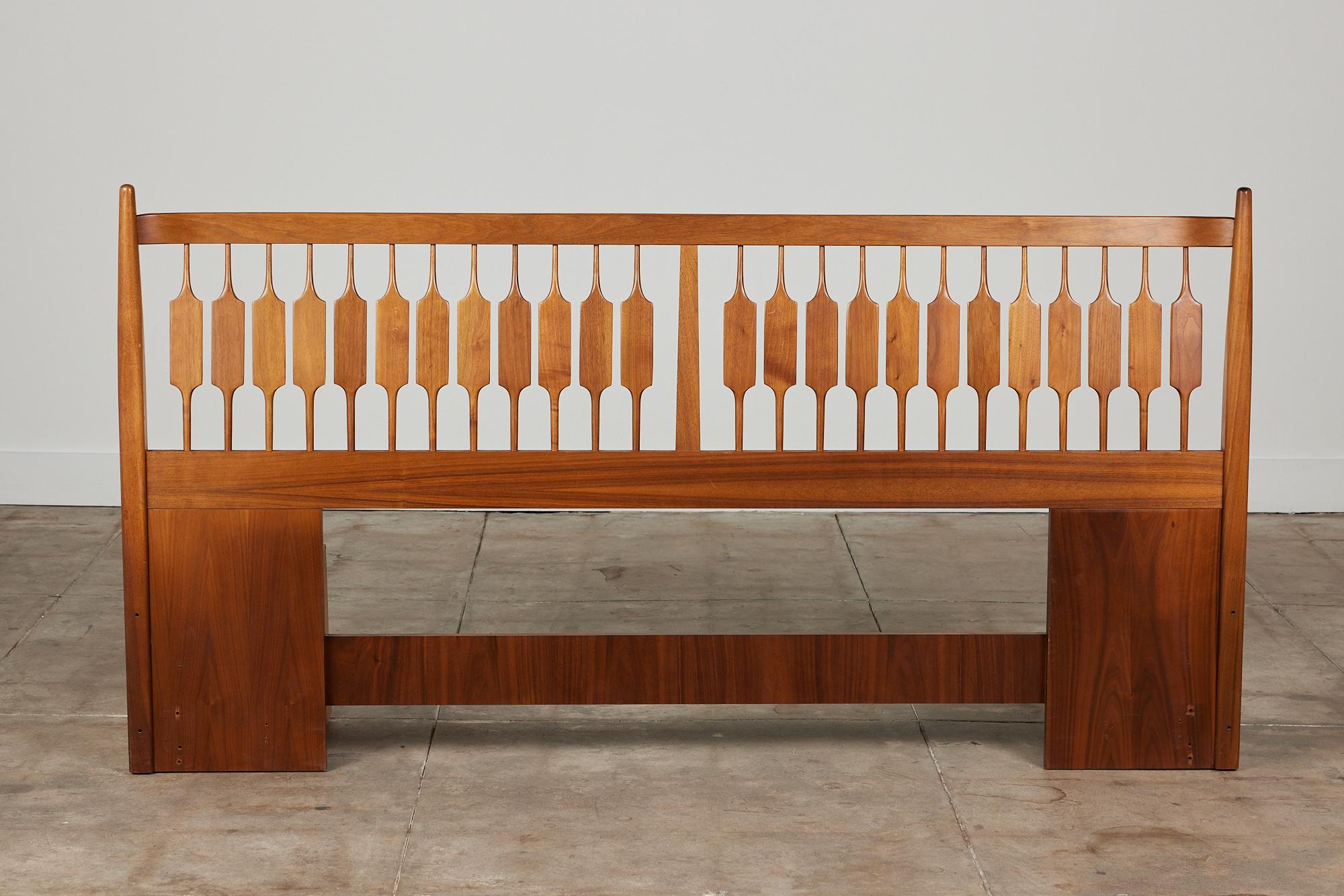 Mid-Century Modern Kipp Stewart King Size Walnut Headboard for Drexel Declaration