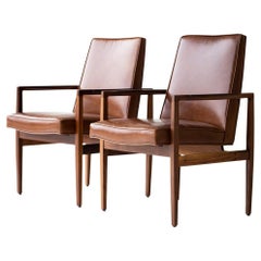 Kipp Stewart Leather Arm Chairs for Directional