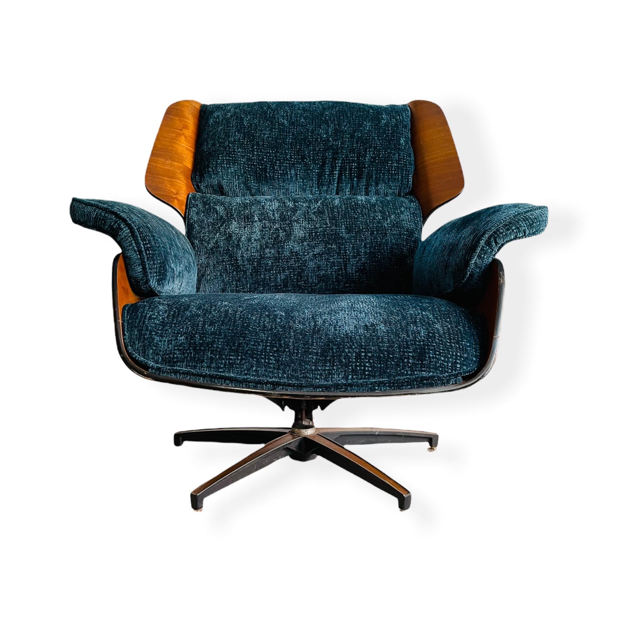 Mid-Century Modern Kipp Stewart Lounge Chair & Ottoman by Drexel Declaration
