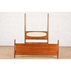Kipp Stewart Mid-Century Modern Cherry Wood Full Size Poster Bed, 1960s