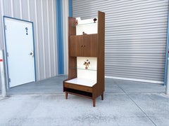 Kipp Stewart Mid-Century Walnut Display Cabinet with Glass Shelves, 1960s