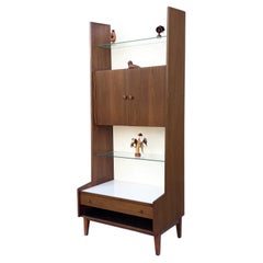 Kipp Stewart Mid-Century Walnut Display Cabinet with Glass Shelves, 1960s