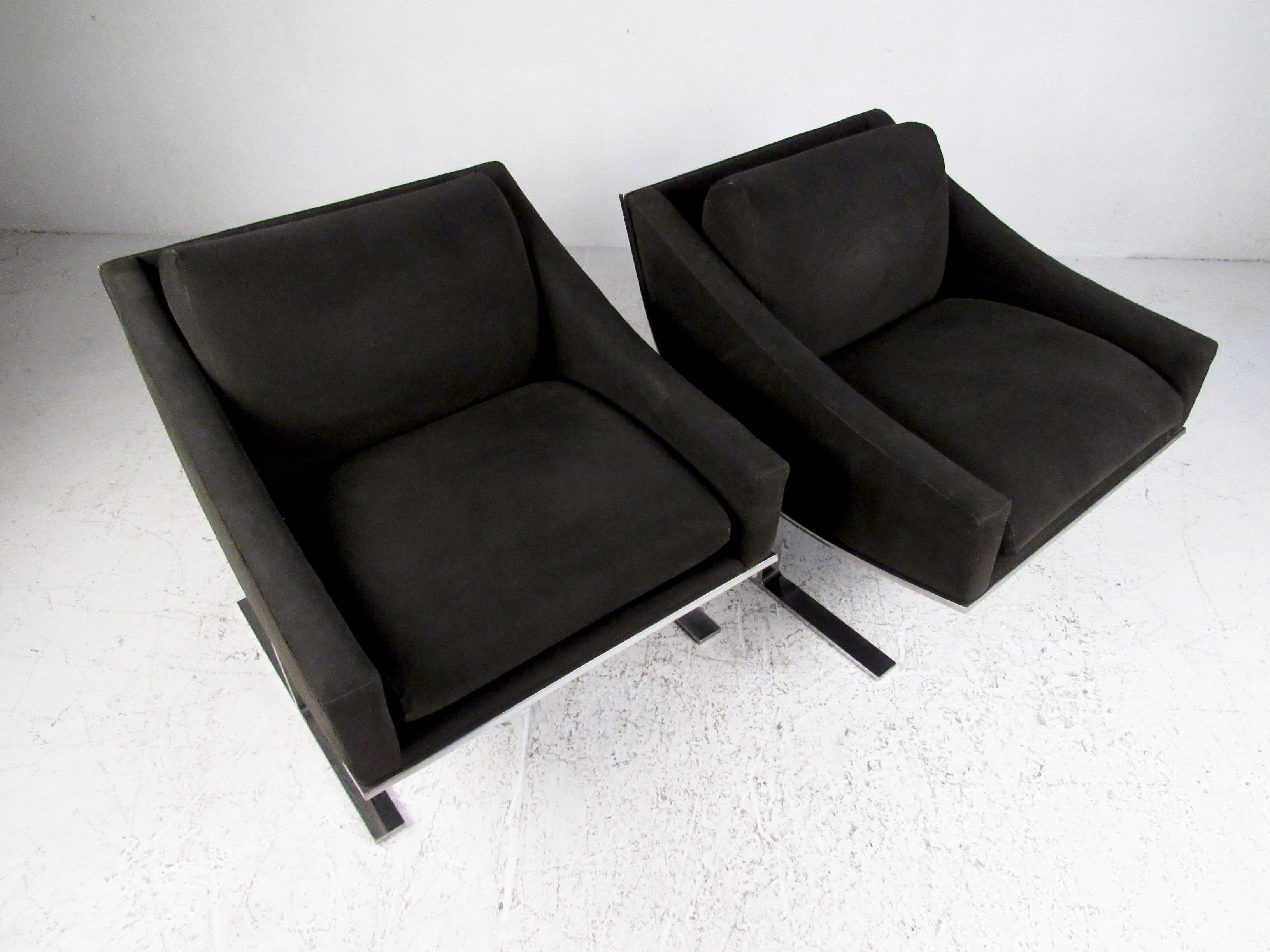 Kipp Stewart Modern Lounge Chairs by Directional In Good Condition For Sale In Brooklyn, NY