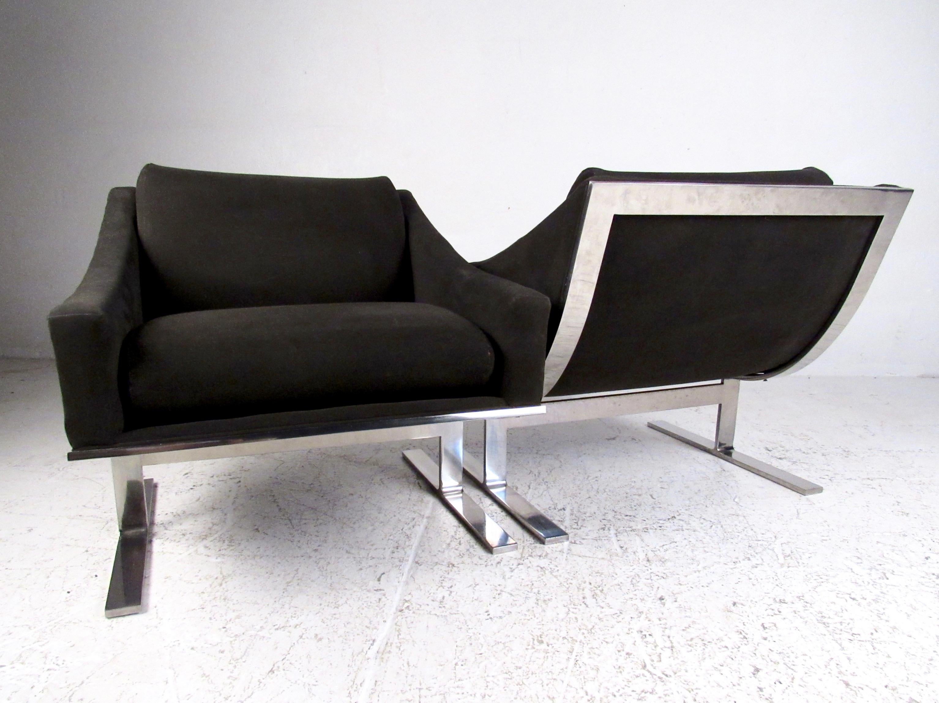 20th Century Kipp Stewart Modern Lounge Chairs by Directional For Sale