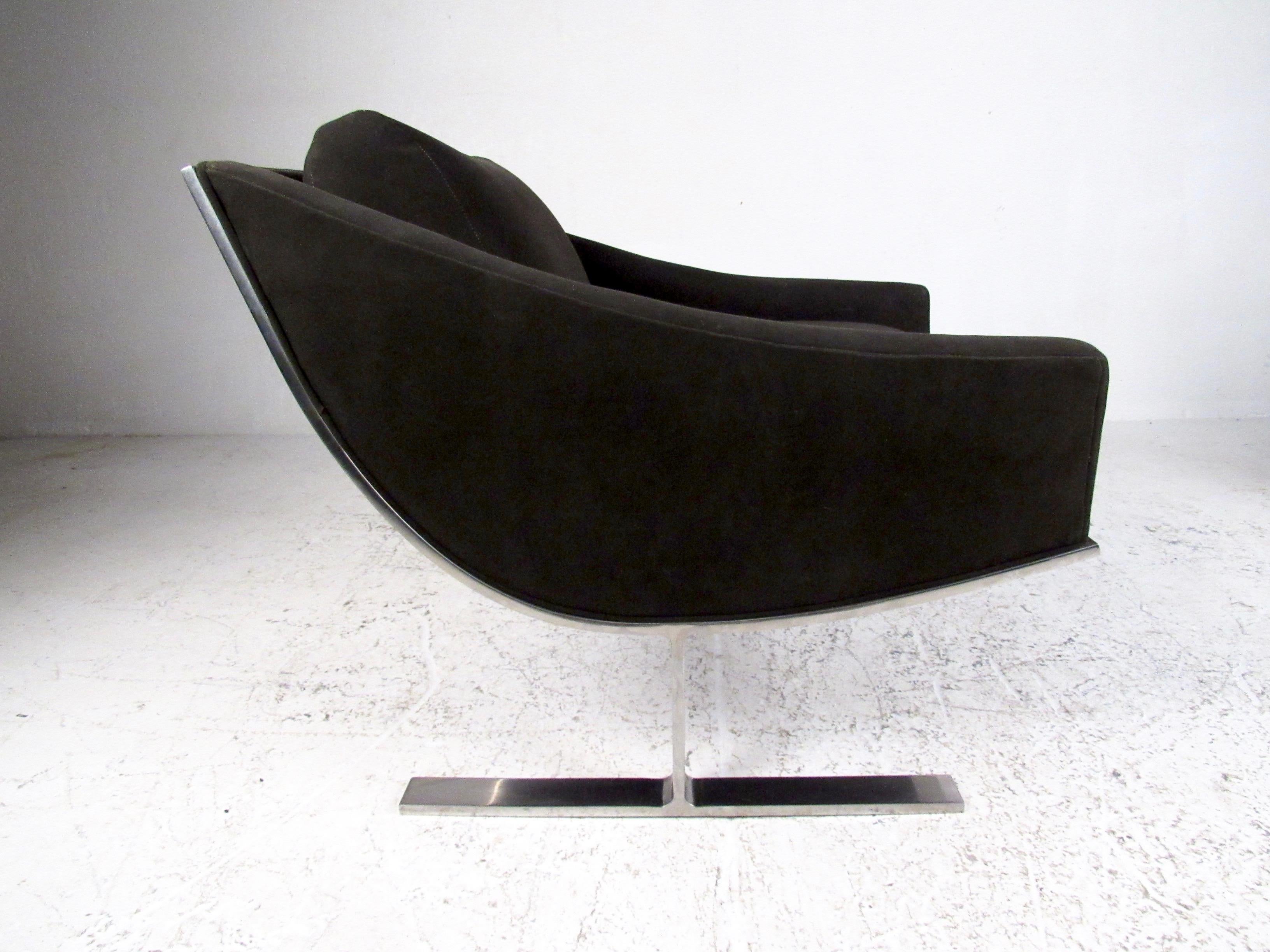 Chrome Kipp Stewart Modern Lounge Chairs by Directional For Sale