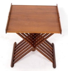 Kipp Stewart Pair Folding Campaign Style Tray Tables Mid Century Modern Drexel