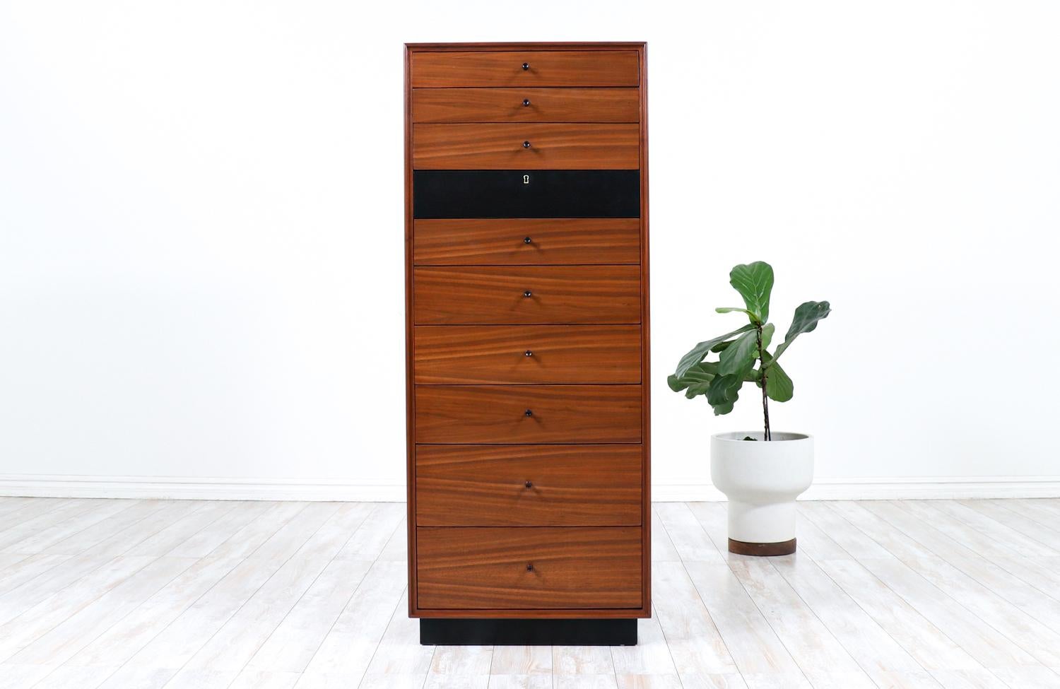 Mid-Century Modern Kipp Stewart & Stewart MacDougall Highboy Chest for Glenn of California