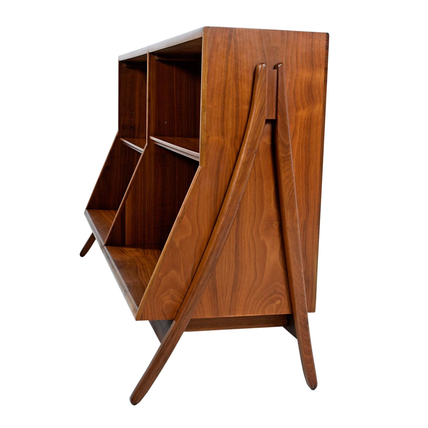 Mid-Century Modern Kipp Stewart & Stewart MacDougall  Walnut Drexel Declaration Bookcase Cabinet