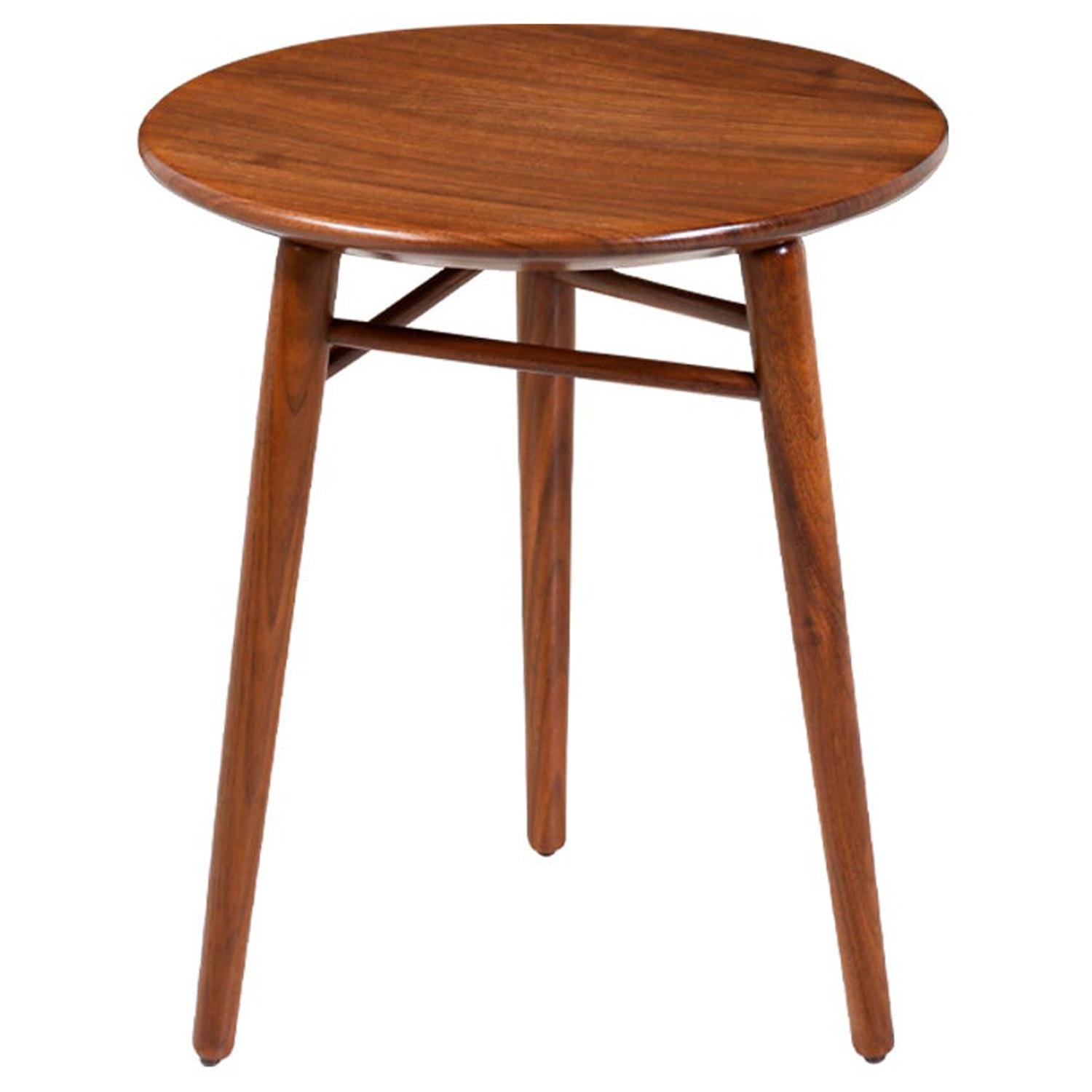 Kipp Stewart Tri-Leg Walnut Side Table for Winchendon Furniture