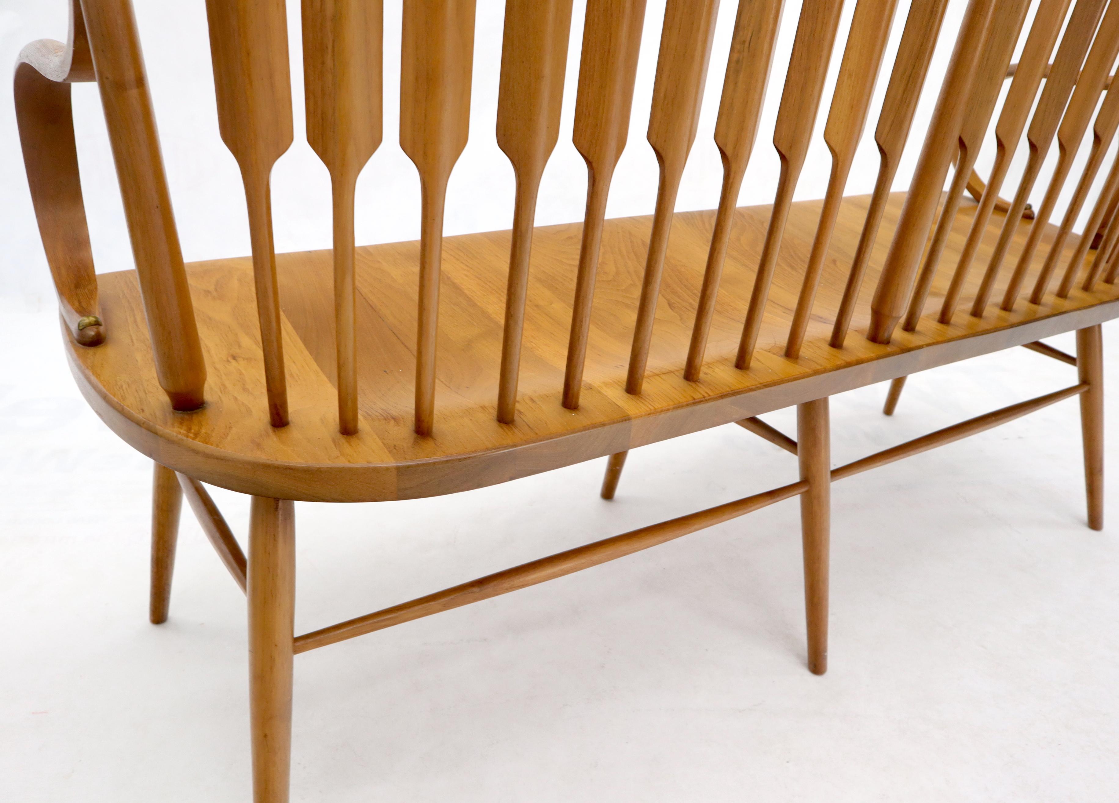 Kipp Stuart Spindle Back Bent Walnut Bench 2