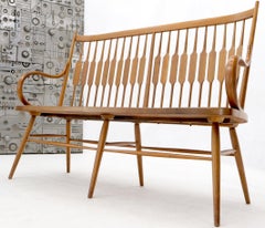 Kipp Stuart Spindle Back Bent Walnut Bench