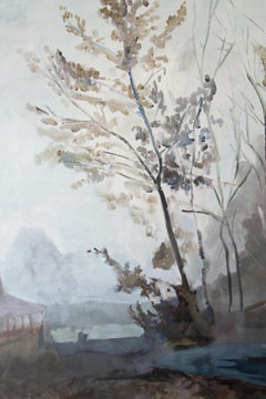 Information Age Landscape - Wald, Dekameron inspiriert, Öl, 2020er Jahre