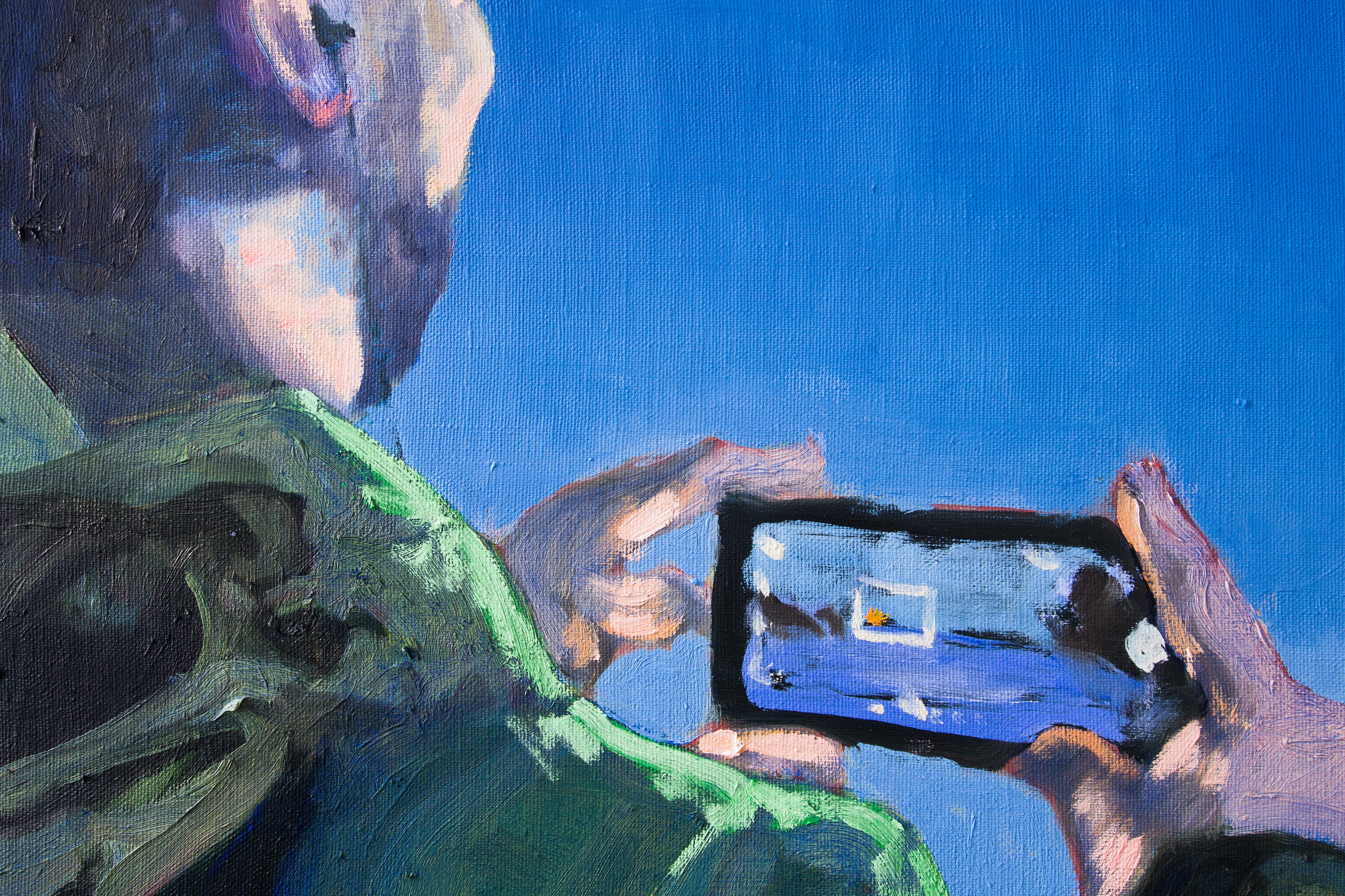 Information Age Landscape - Wald, Dekameron inspiriert, Öl, 2020er Jahre (Zeitgenössisch), Painting, von Kipras Cerniauskas