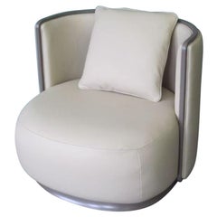 Kir Royal/A Upholstered Curved Armchair with Wooden Frame