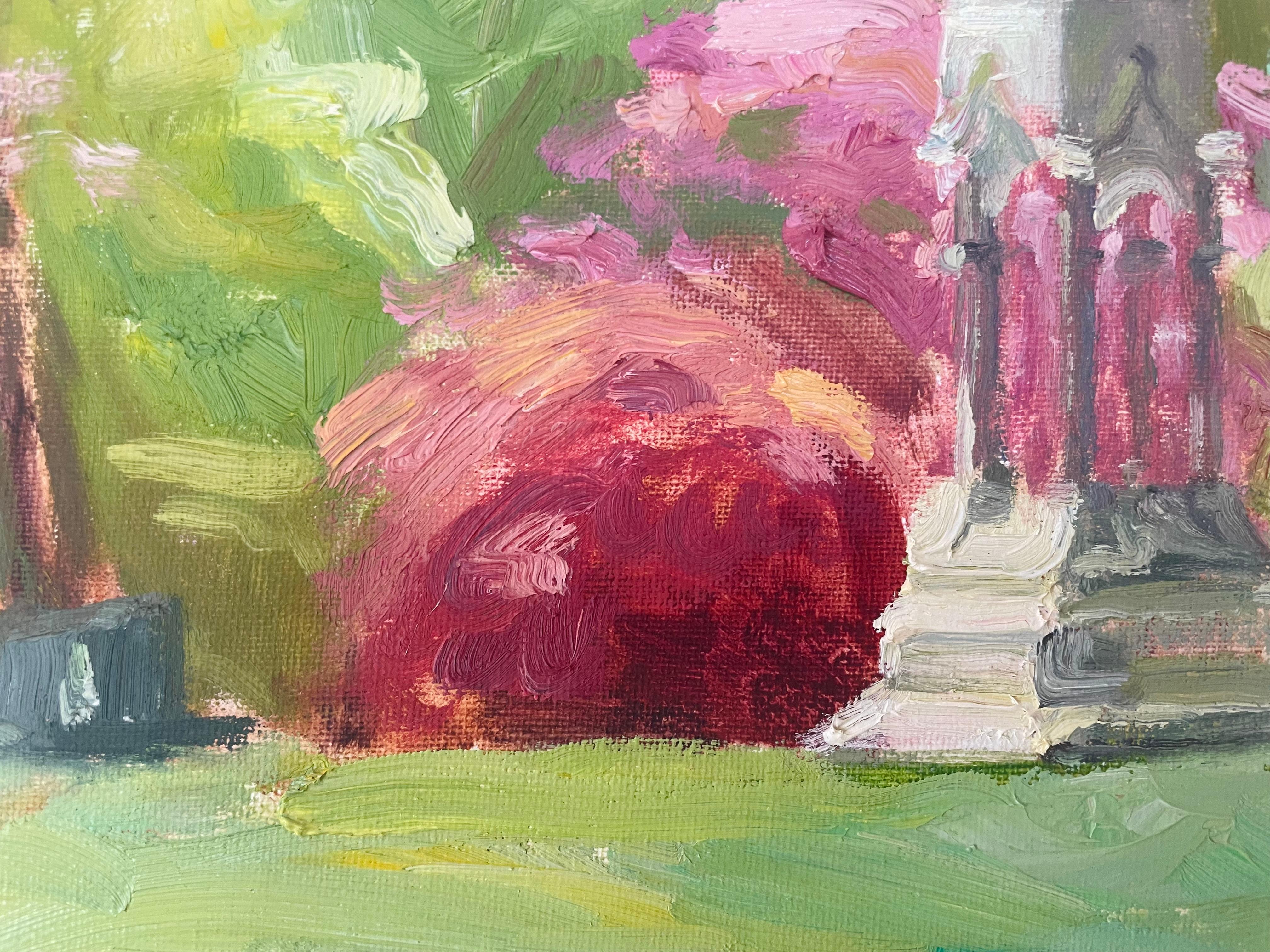 Cementerio histórico de Woodlawn (a principios de primavera) - Painting Contemporáneo de Kira Mountjoy-Pepka