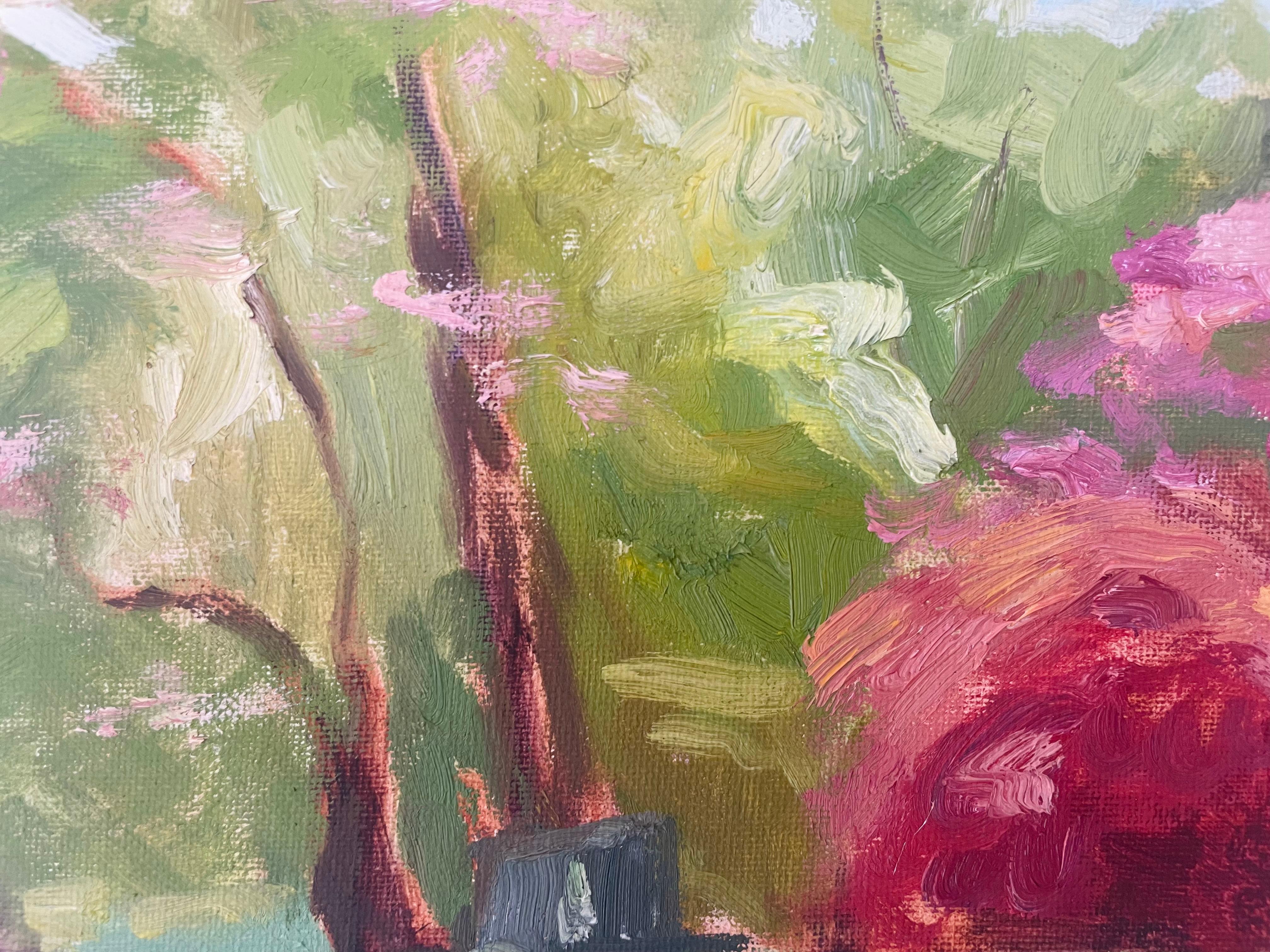 Cementerio histórico de Woodlawn (a principios de primavera) - Still-Life Painting Marrón de Kira Mountjoy-Pepka