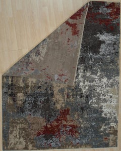 2020s Gray Contemporary Indian Oushak Hand Knotted Rug 8' x 10'2"