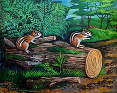 Chipmunks, Original Painting