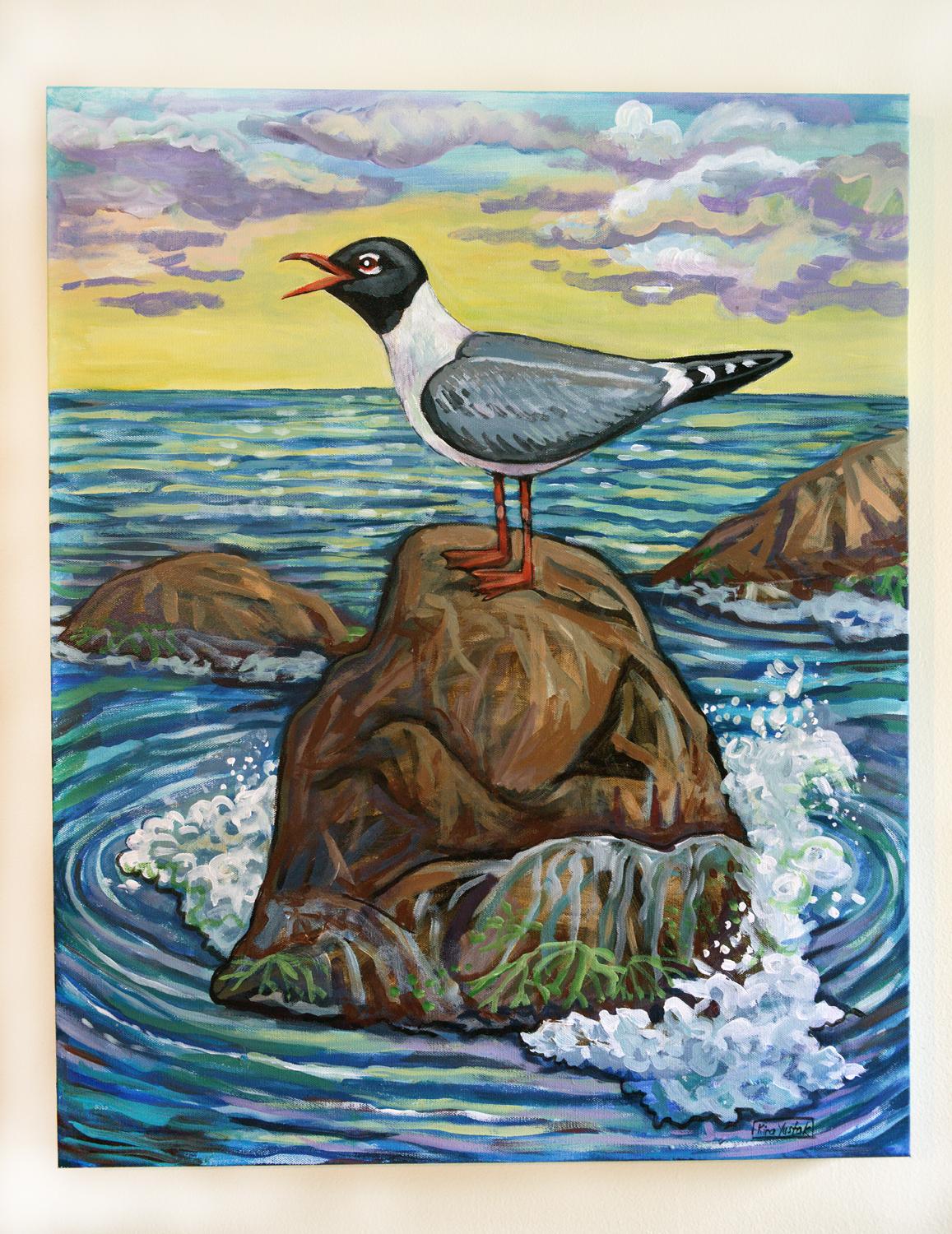 Gaviota Risueña, Pintura Original - Painting Arte marginal de Kira Yustak