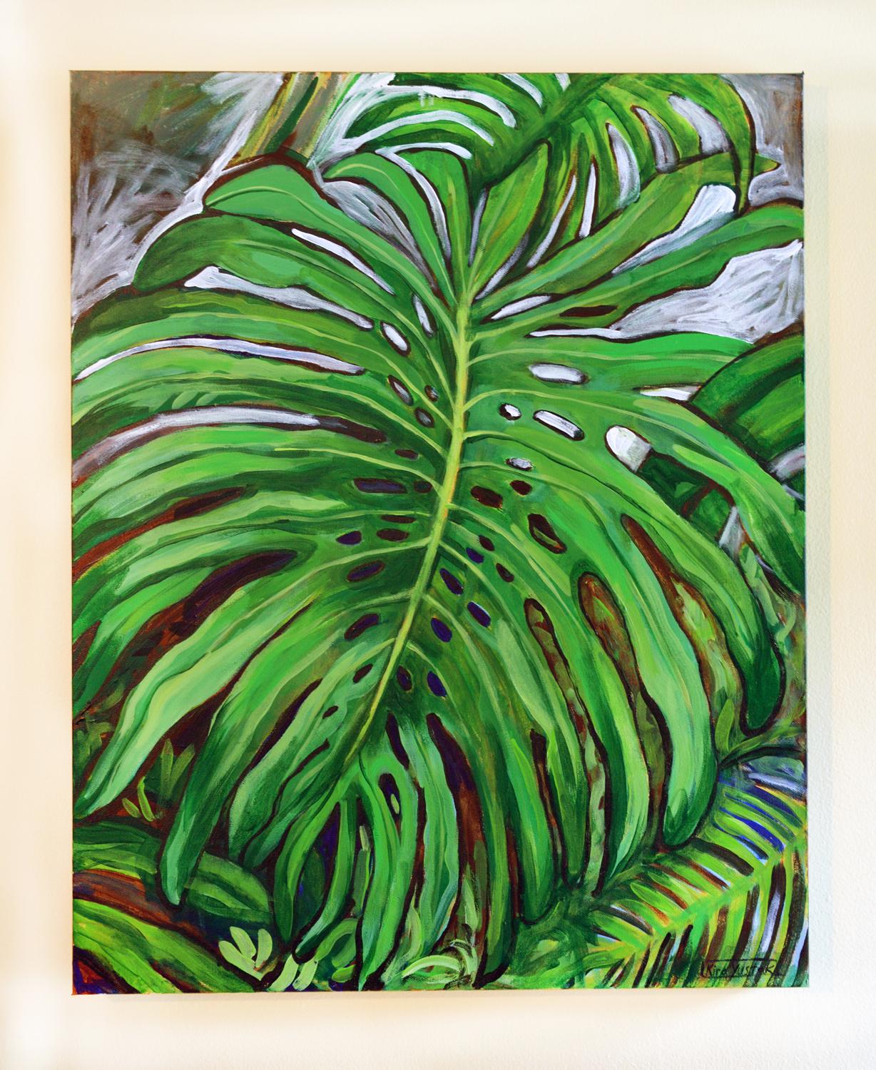 Monstera, Pintura original - Painting Contemporáneo de Kira Yustak