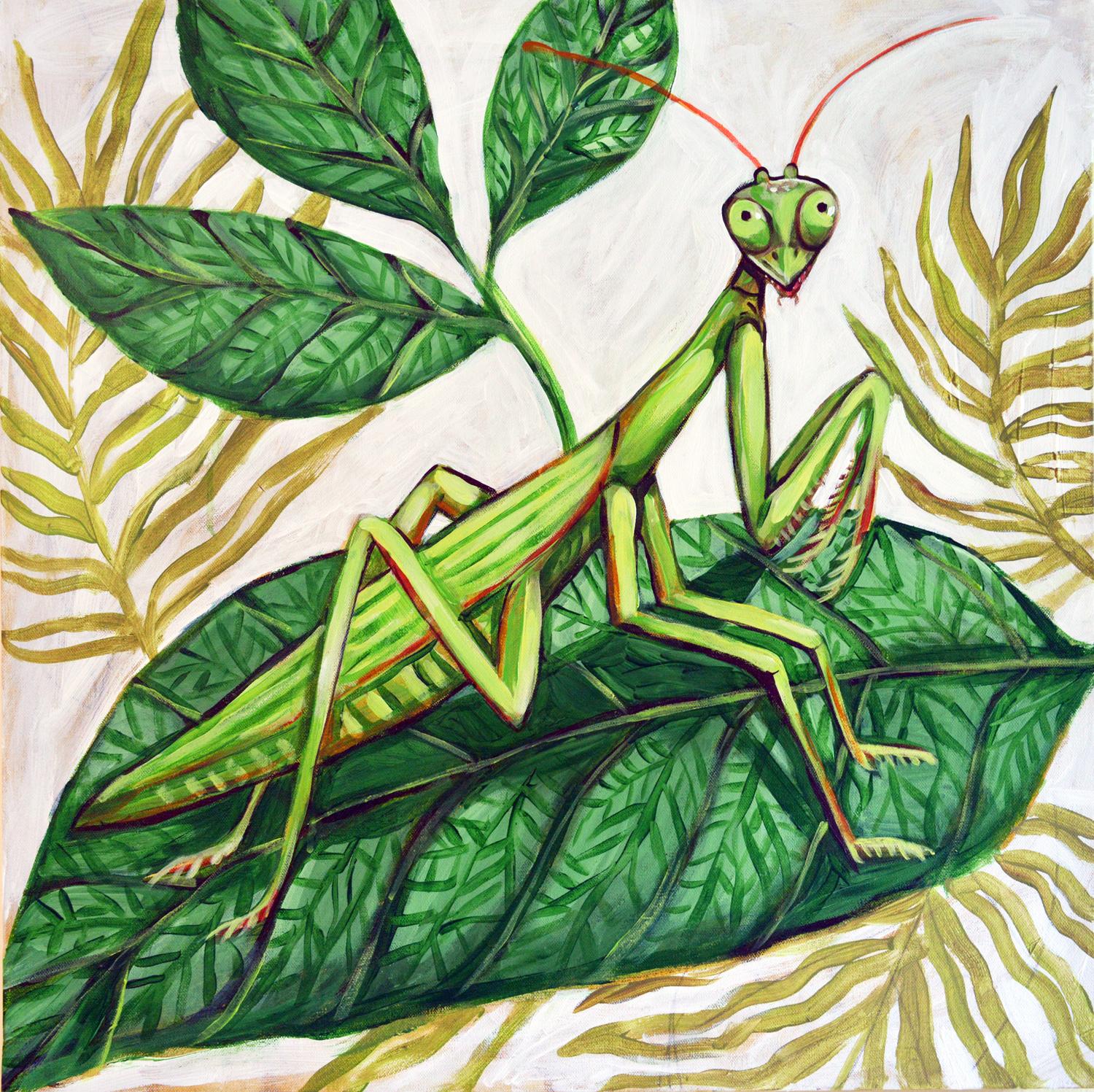 Mantis religiosa, Pintura original - Art de Kira Yustak