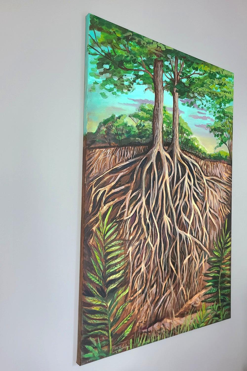 Système de racines, peinture d'origine - Outsider Art Art par Kira Yustak
