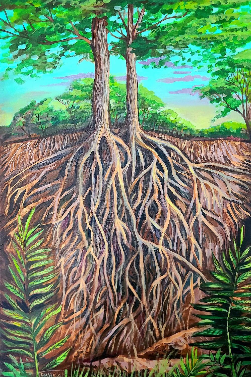 Sistema radicular, Pintura original