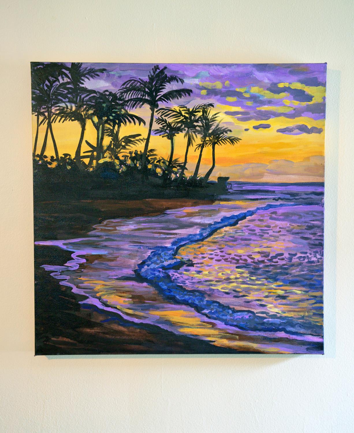 <p>Artist Comments<br />On a trip to Kauai, Hawaii, artist Kira Yusak found inspiration watching the sunrise each morning during her beach strolls. She noticed the colors, clouds, and conditions shifting slightly each day. Painted from a photo she