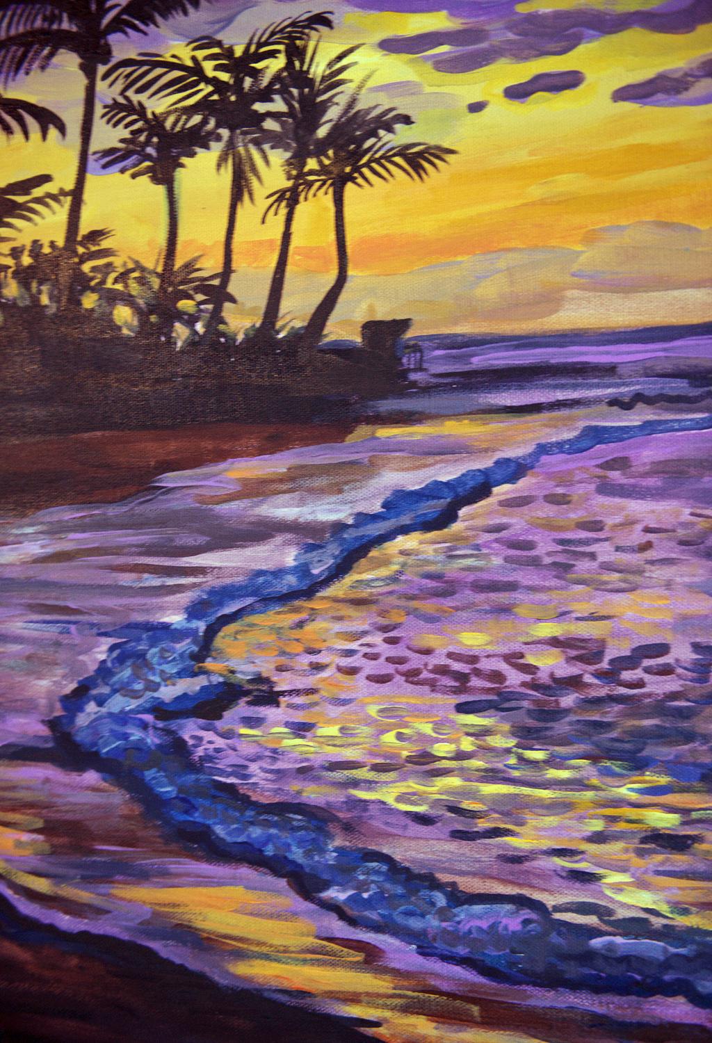 Sunrise in Kauai, Original Painting For Sale 1