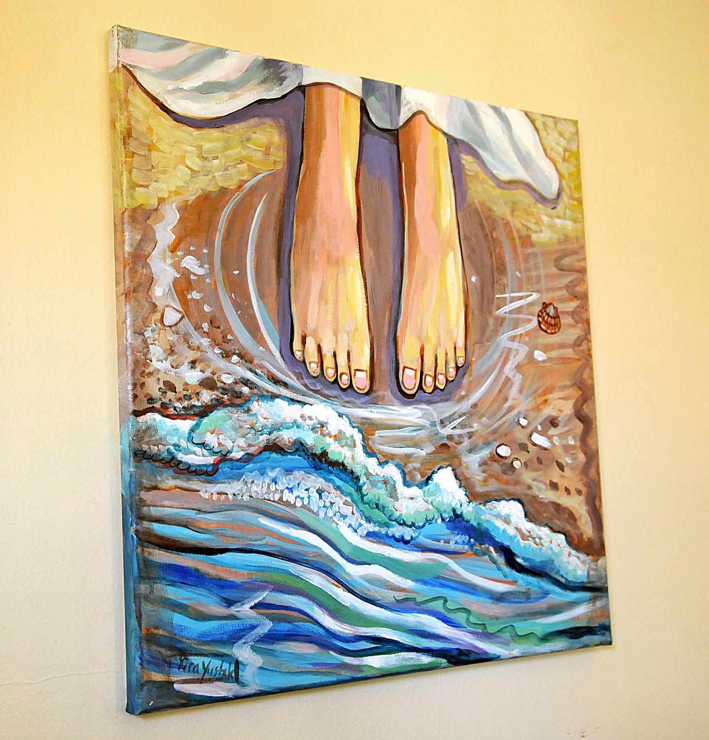 Peinture originale, bord d'eau - Painting de Kira Yustak