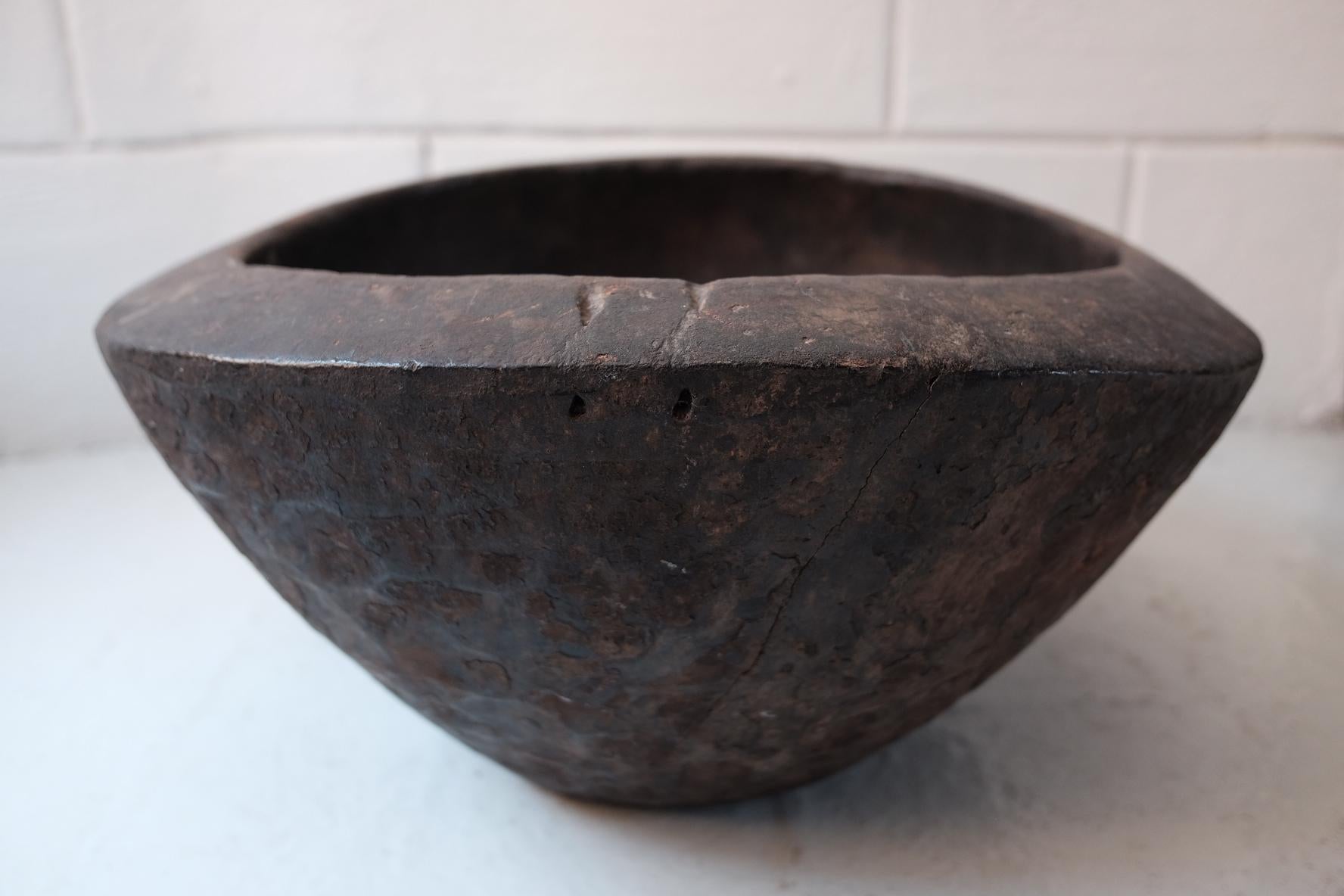 Tribal Kirdi Wooden Bowl from Cameroon