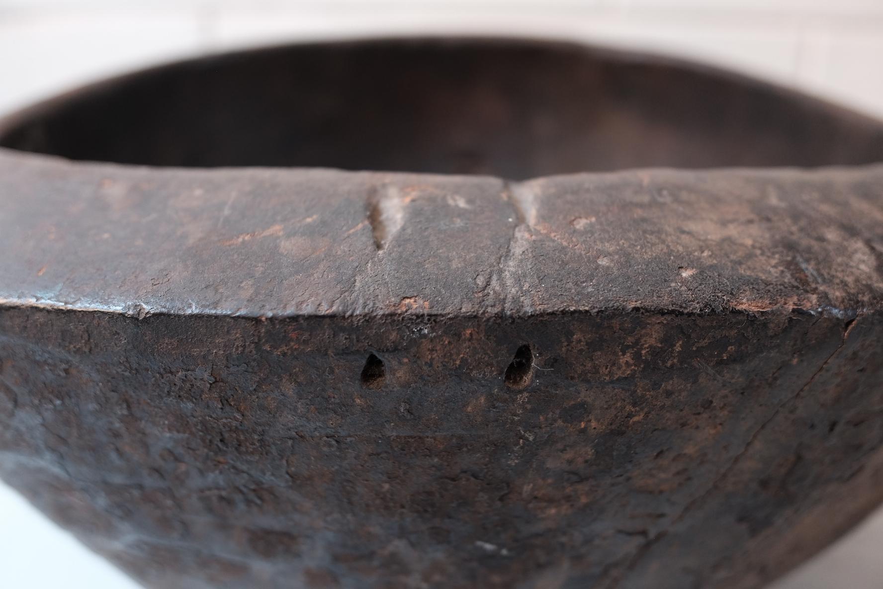 Hand-Carved Kirdi Wooden Bowl from Cameroon