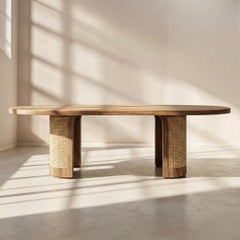 Mesa de comedor Kiri - Mesa de comedor ovalada escultural de roble