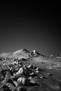 Mars on Earth, Michigan - Black & White Photo of A Sparse Snow Covered Landscape