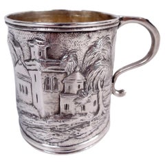 Kirk Baltimore Victorian Silver Pastoral Architecture Baby Cup