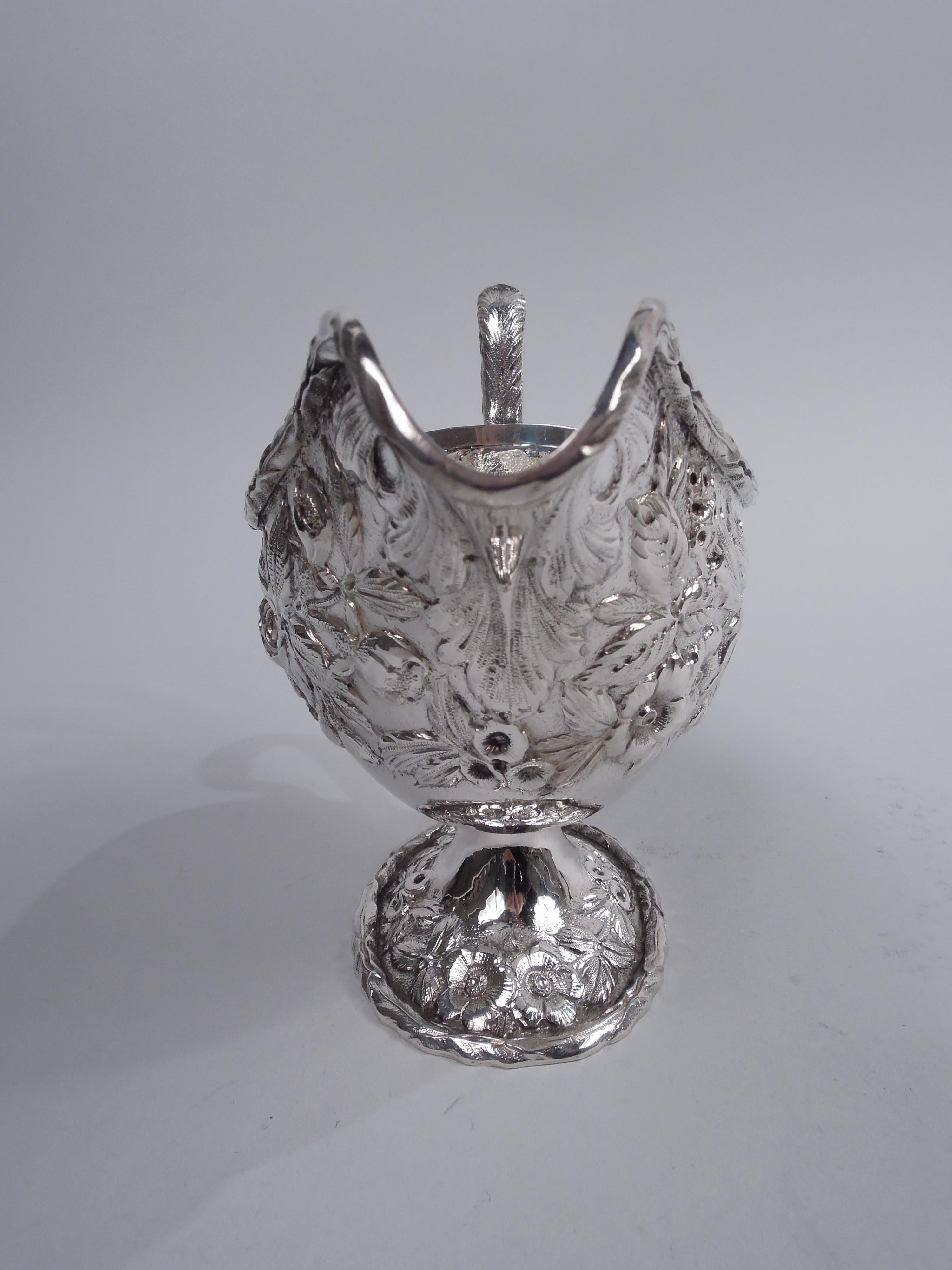 American Kirk Edwardian Baltimore Repousse Sterling Silver Gravy Boat For Sale
