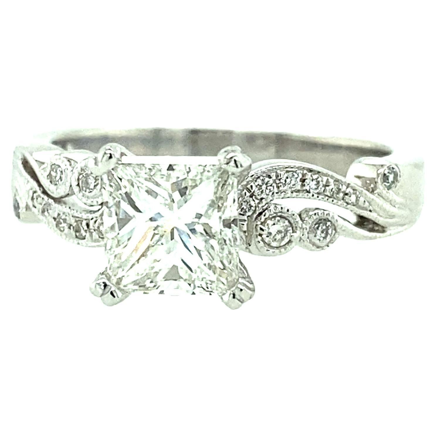 Kirk Kara 18 Kart White Gold Diamond Engagement Ring For Sale
