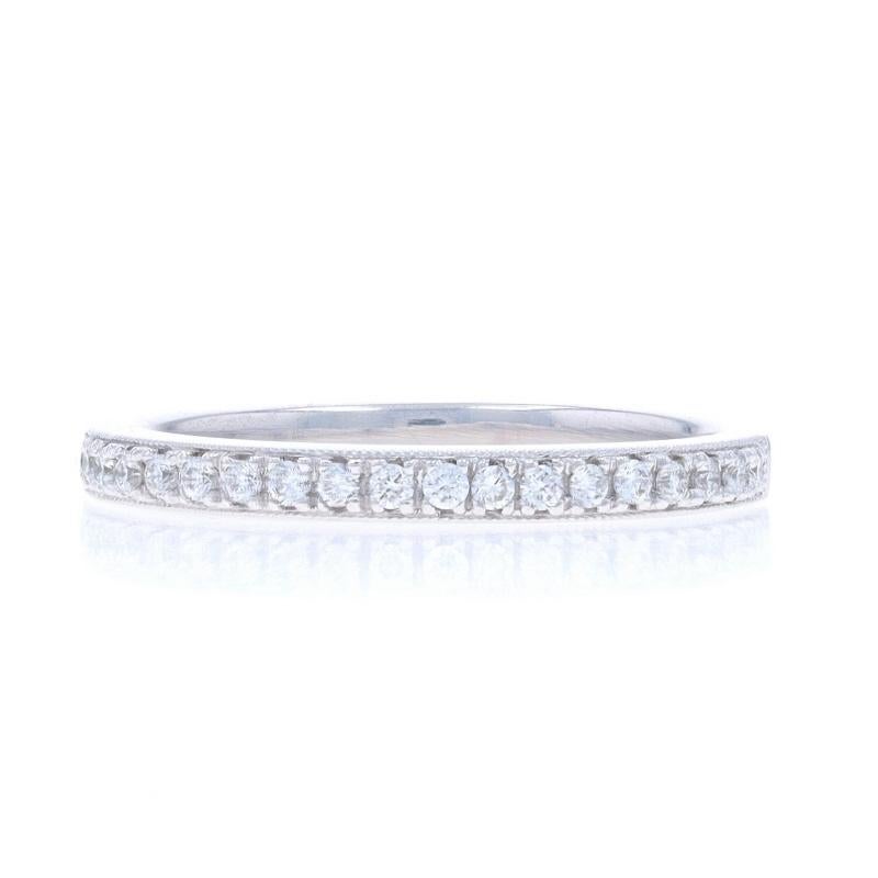 Size: 6 1/2
Sizing Fee: Up 2 sizes for $50 or Down 1 size for $40

Brand: Kirk Kara

Metal Content: 18k White Gold

Stone Information

Natural Diamonds
Carat(s): .20ctw
Cut: Round Brilliant
Color: G - H
Clarity: VS2 - SI1

Total Carats: