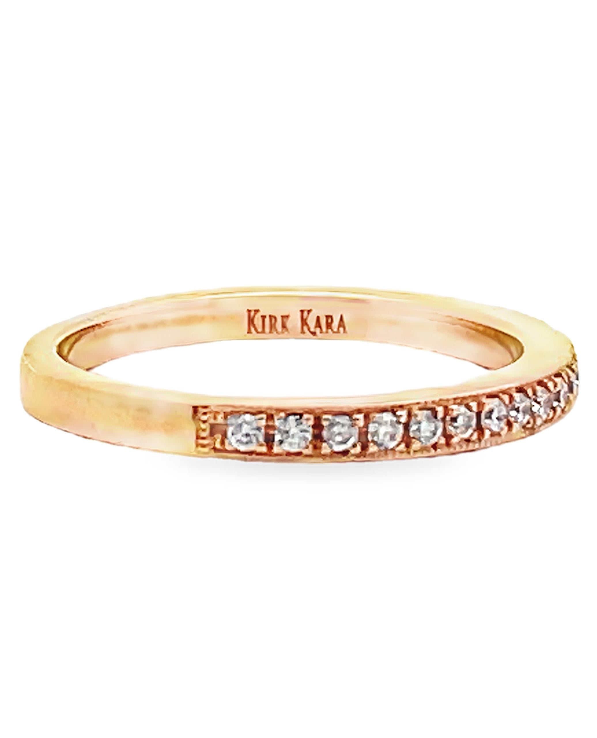 Taglio rotondo Kirk Kara K1250D-B Anello Angelique in oro rosa 18 carati con diamanti in vendita