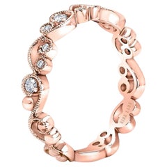 Kirk Kara K202R-B Anello Angelique in filigrana con perline e diamanti rotondi in oro rosa