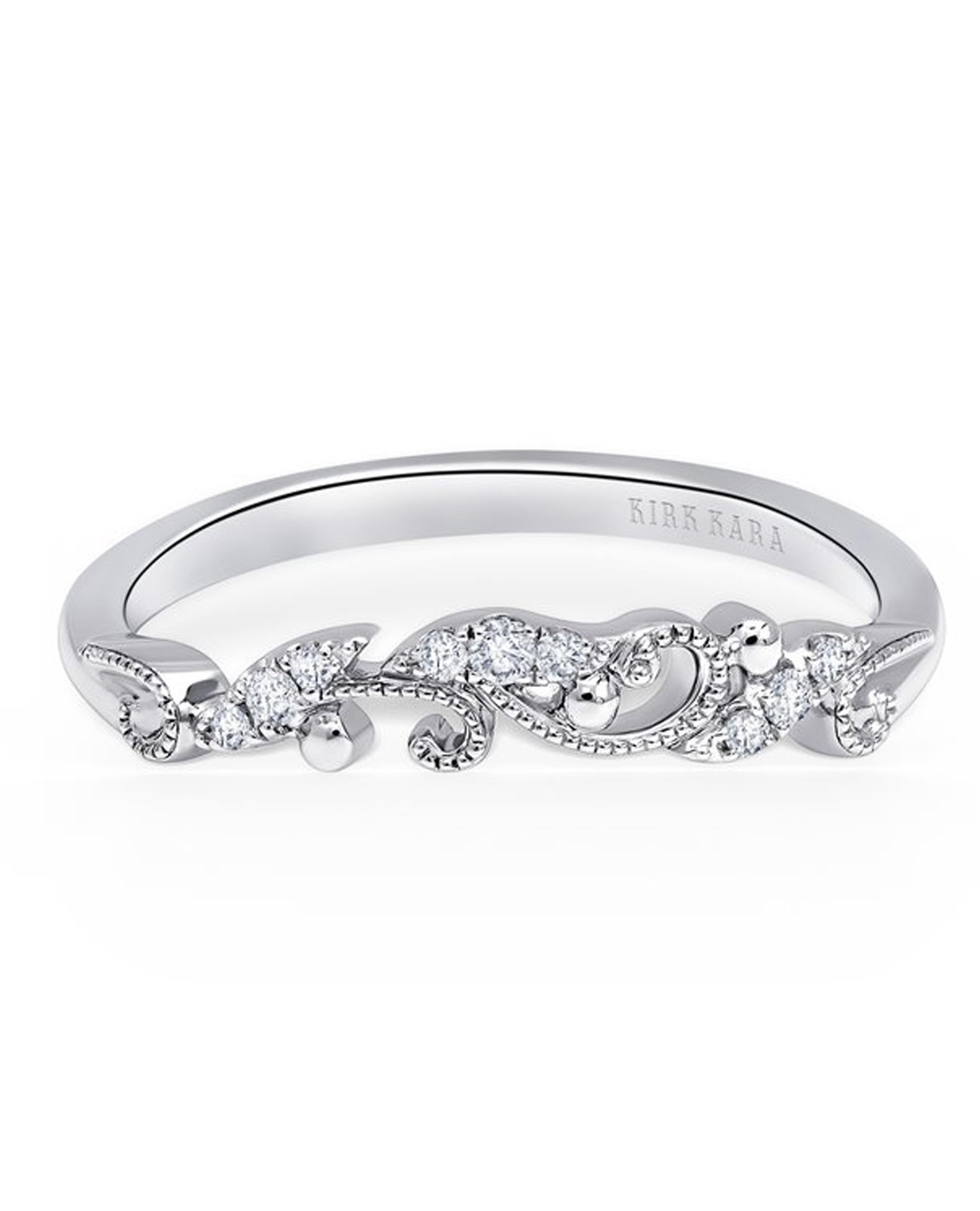 Kirk Kara K413-B Angelique Filigraner Perlenring aus 14K Weißgold mit Diamanten (Zeitgenössisch) im Angebot