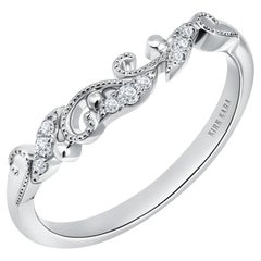 Kirk Kara K413-B Angelique Beaded Filigree Ring in 14K White Gold with Diamonds