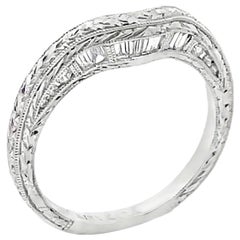 Kirk Kara SS6454B-BS Diamond Wedding Band with Hand Carving Detail