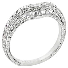Kirk Kara SS6454B-BS Diamond Wedding Band with Hand Carving Detail