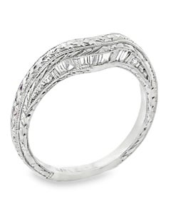 Kirk Kara SS6454B-BS Fede nuziale con diamante e intaglio a mano