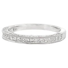 Kirk Kara SS6916-BH Carmella 18K White Gold Hand Engraved Diamond Band Ring